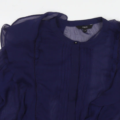 Womens UK Size 18 NEXT Blue Basic Button-Up