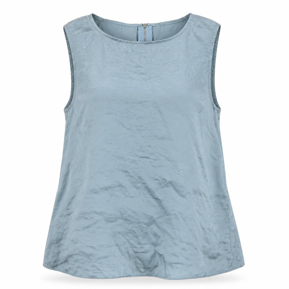 Womens UK Size M Pull&Bear Blue Basic Tank