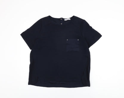 Womens UK Size 14 Per Una Blue Basic T-Shirt