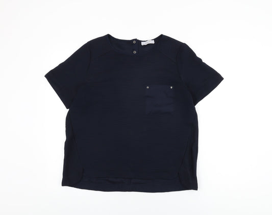 Womens UK Size 14 Per Una Blue Basic T-Shirt