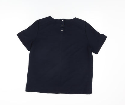 Womens UK Size 14 Per Una Blue Basic T-Shirt
