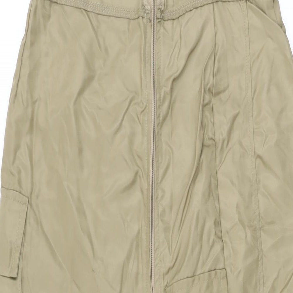 PRETTYLITTLETHING Womens Brown Polyester Straight & Pencil Skirt Size 8 Zip