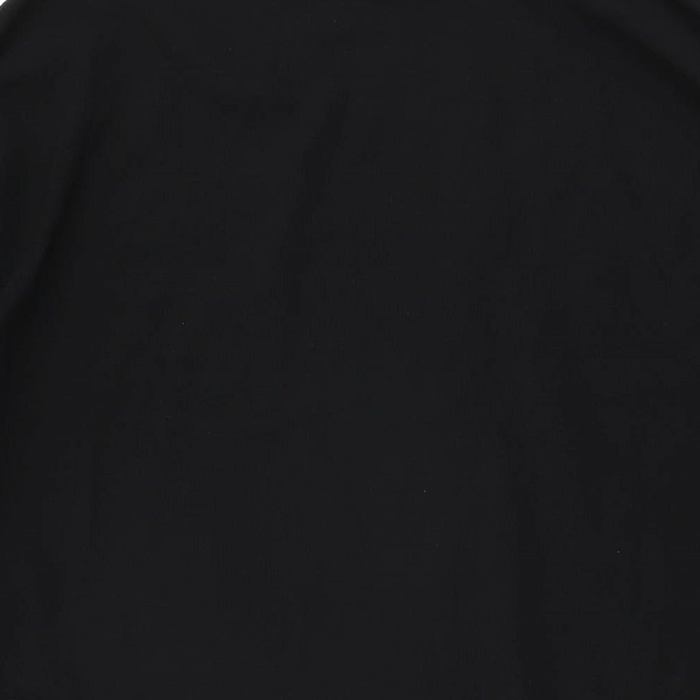 Boohoo Womens Black Polyester Shift Size L Round Neck Button