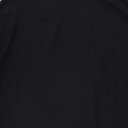 Boohoo Womens Black Polyester Shift Size L Round Neck Button