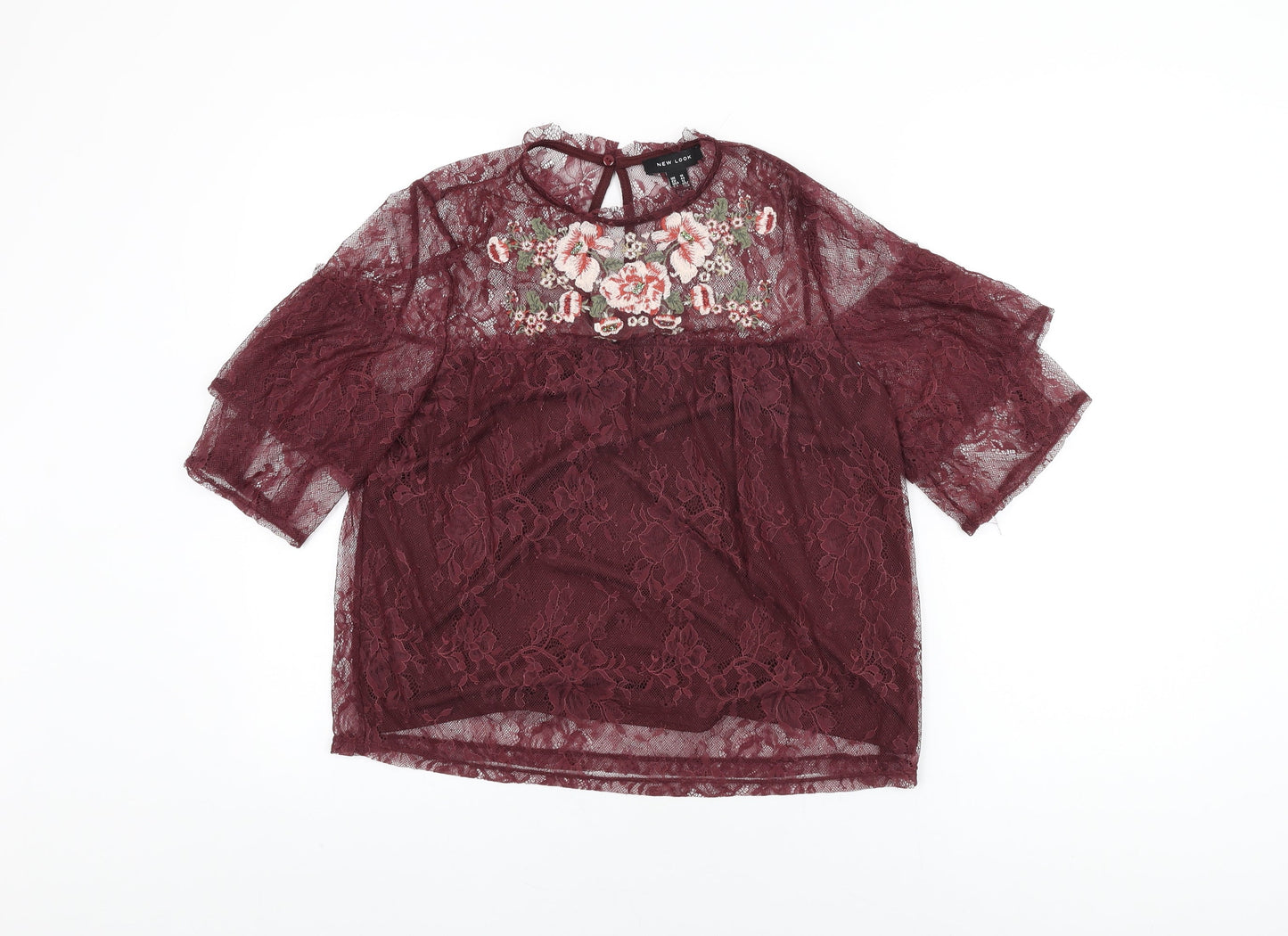 Womens UK Size 16 New Look Red Basic T-Shirt