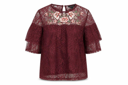 Womens UK Size 16 New Look Red Basic T-Shirt