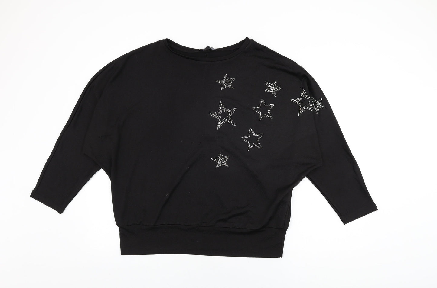 Womens UK Size L New Look Black Basic T-Shirt