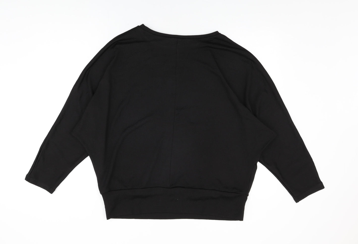 Womens UK Size L New Look Black Basic T-Shirt