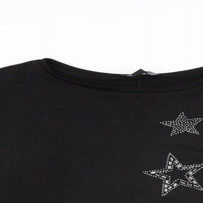 Womens UK Size L New Look Black Basic T-Shirt