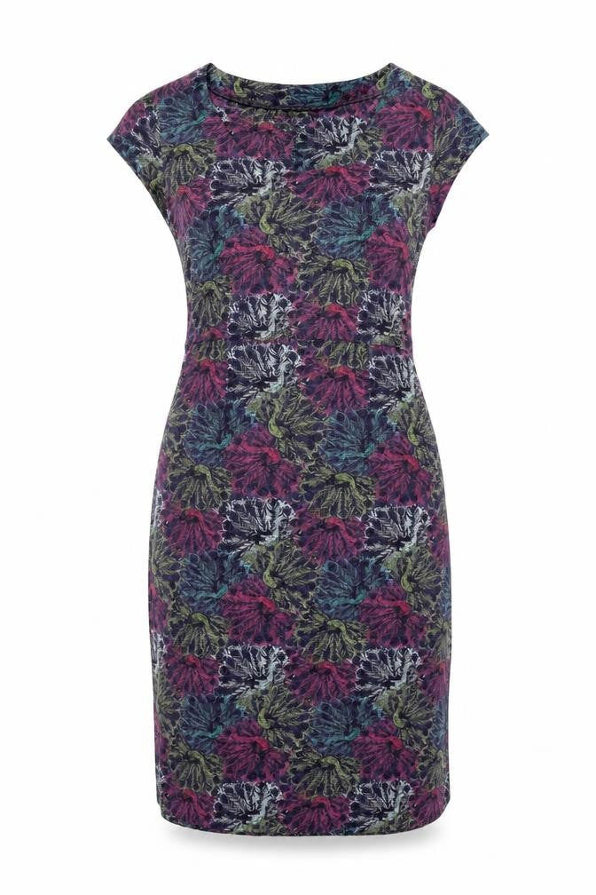 Mistral Womens Blue Geometric Cotton Shift Size 8 Round Neck Pullover