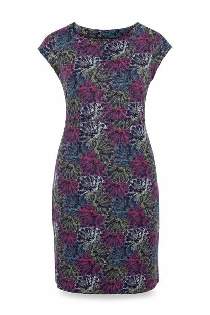 Mistral Womens Blue Geometric Cotton Shift Size 8 Round Neck Pullover