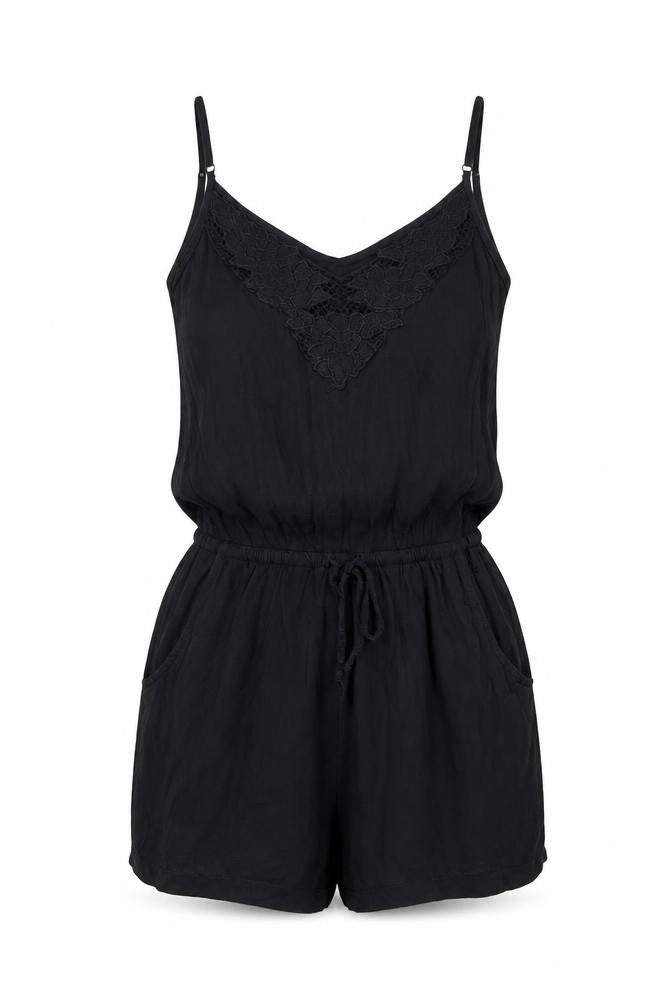 Womens UK Size 4 H&M One-Piece Black Playsuit