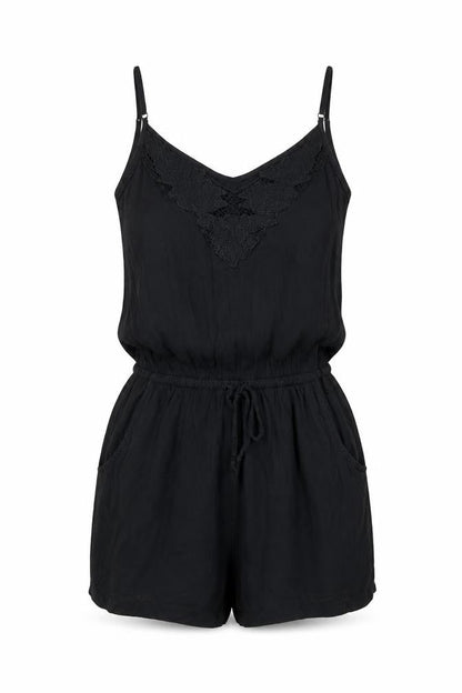 Womens UK Size 4 H&M One-Piece Black Playsuit