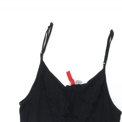 H&M Womens Black Viscose Playsuit One-Piece Size 4 Pullover
