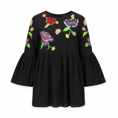 ASOS Womens Black Floral Polyester Shift Size 10 Round Neck Button
