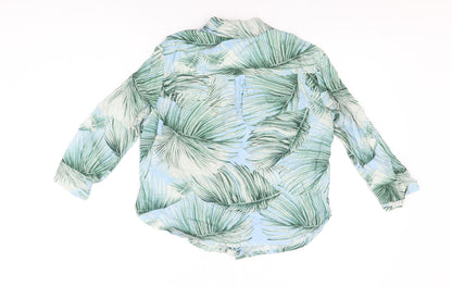 Womens UK Size 8 Oliver Bonas Blue Basic Button-Up