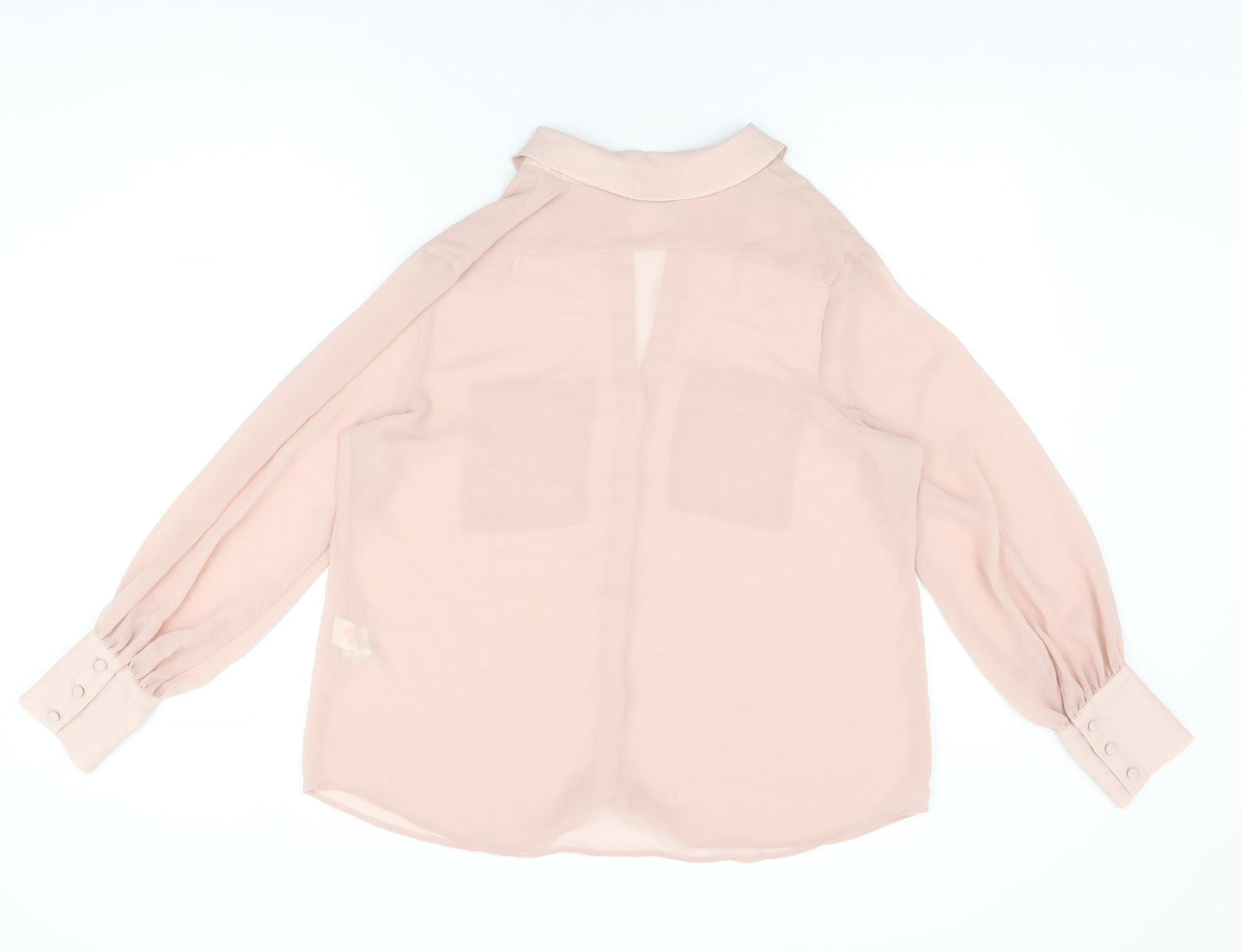 Womens UK Size M Zara Pink Basic Button-Up