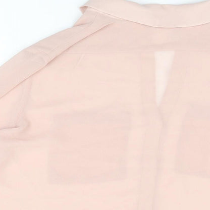 Womens UK Size M Zara Pink Basic Button-Up