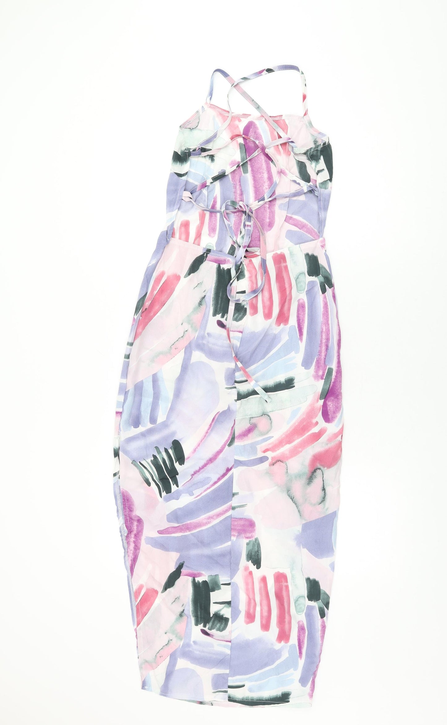 In the Style Womens Multicoloured Geometric Polyester Bodycon Size 6 Square Neck Zip