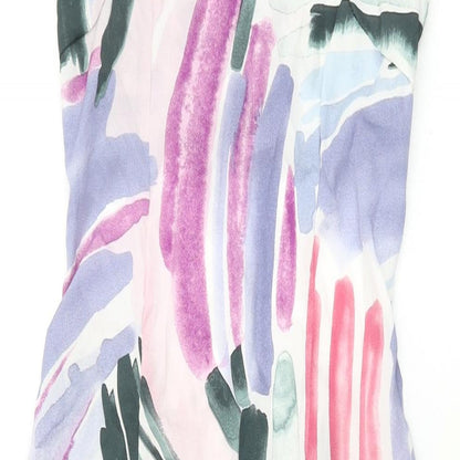 In the Style Womens Multicoloured Geometric Polyester Bodycon Size 6 Square Neck Zip