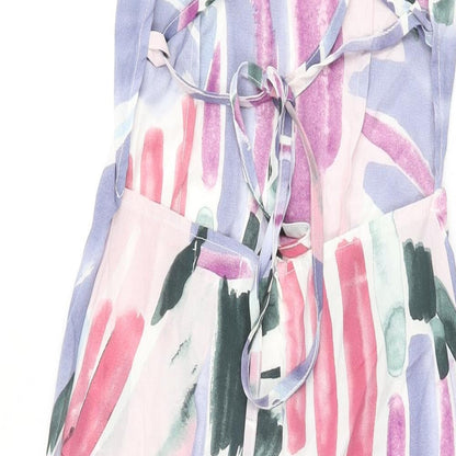 In the Style Womens Multicoloured Geometric Polyester Bodycon Size 6 Square Neck Zip