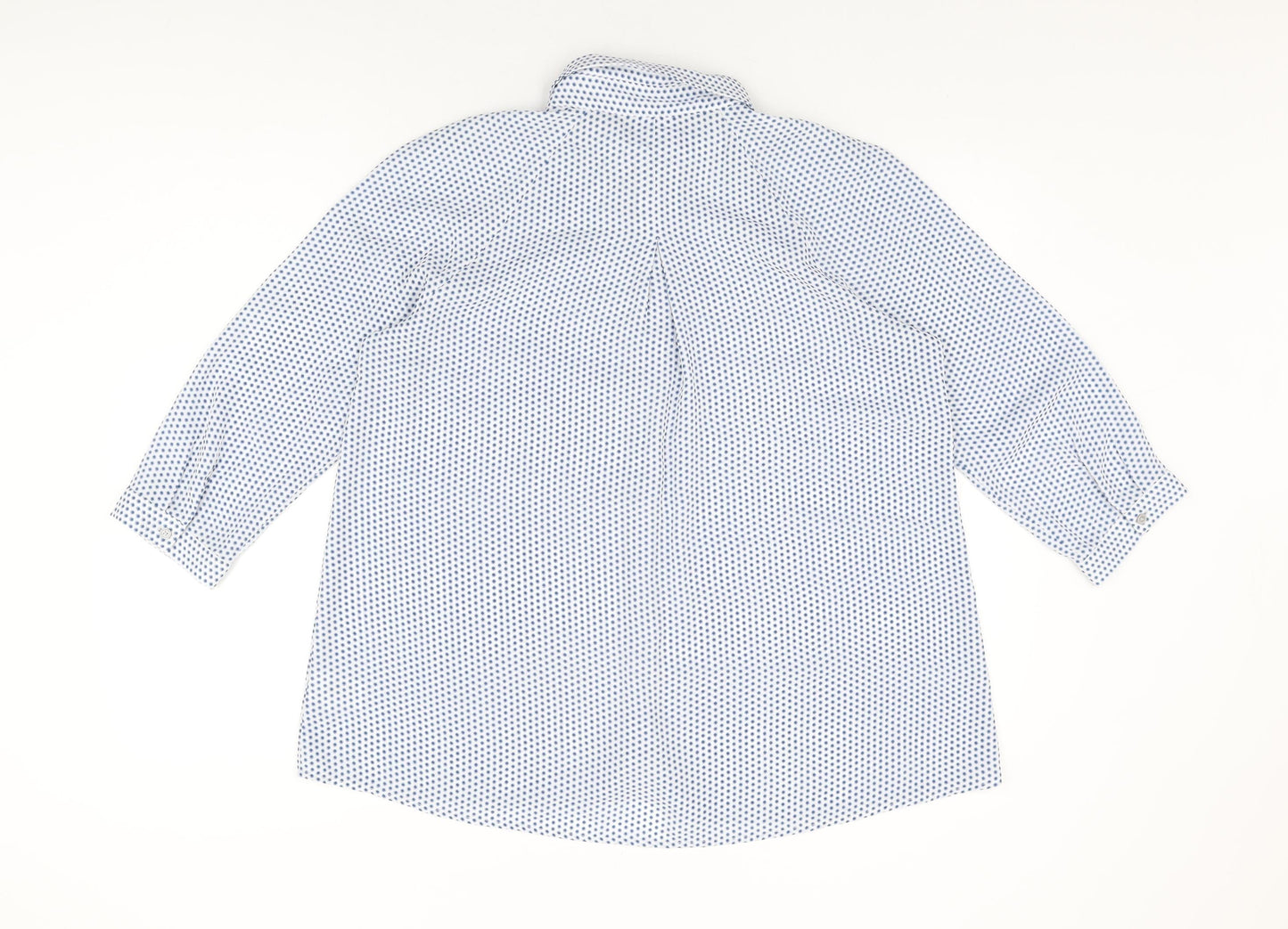 Lila Rose Womens White Geometric Polyester Basic Button-Up Size M Collared