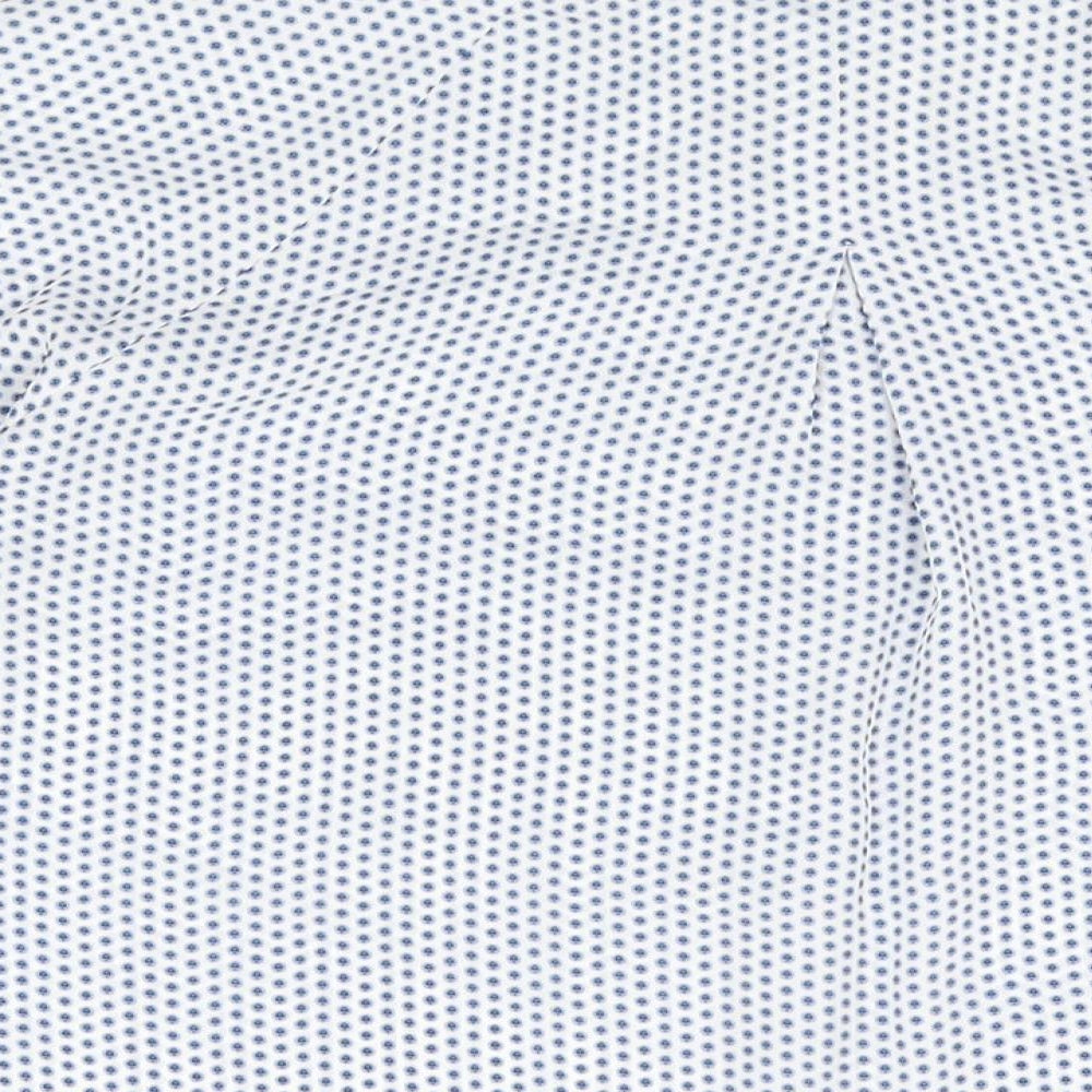 Lila Rose Womens White Geometric Polyester Basic Button-Up Size M Collared