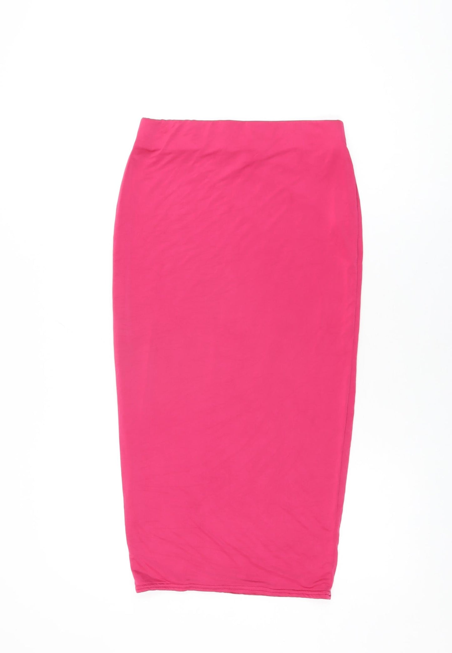 PRETTYLITTLETHING Womens Pink Polyester Straight & Pencil Skirt Size 10