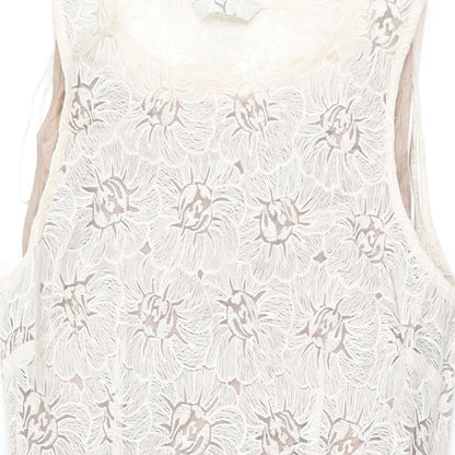 BHS Womens Black Floral Nylon A-Line Size 16 Round Neck Zip