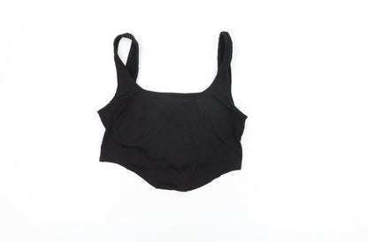 Womens UK Size M H&M Black Cropped T-Shirt