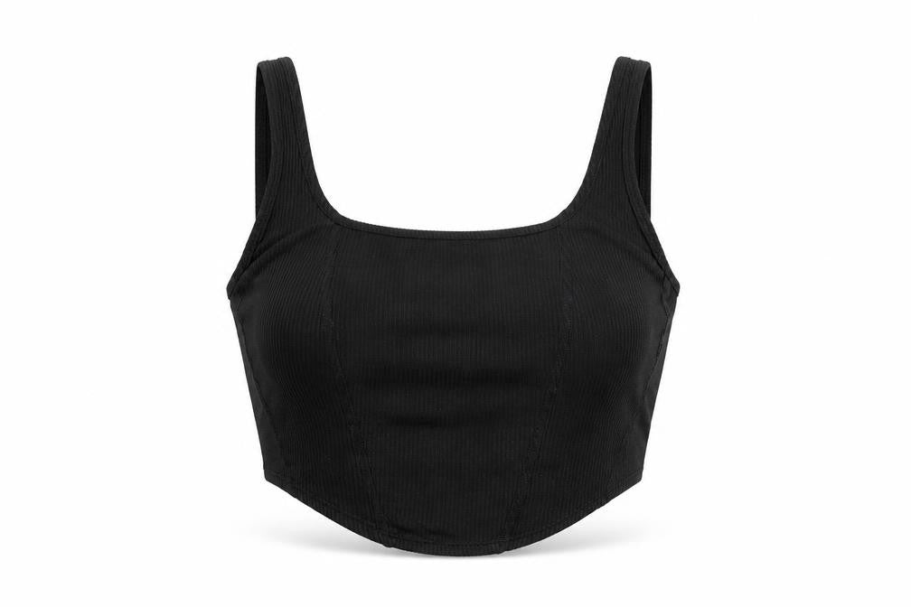Womens UK Size M H&M Black Cropped T-Shirt