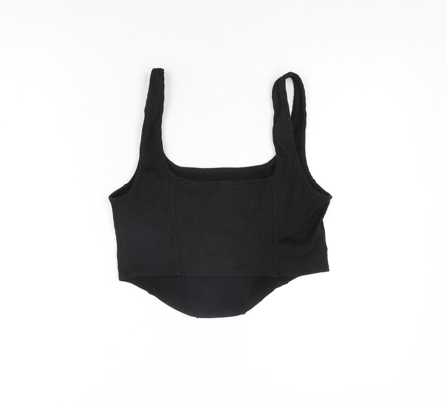 Womens UK Size M H&M Black Cropped T-Shirt