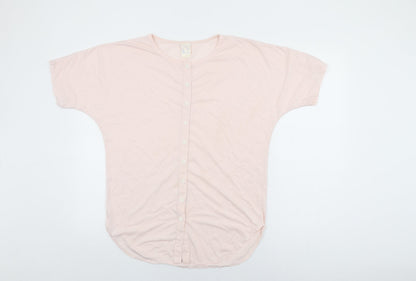 Womens UK Size 10 Yessica Pink Basic Button-Up