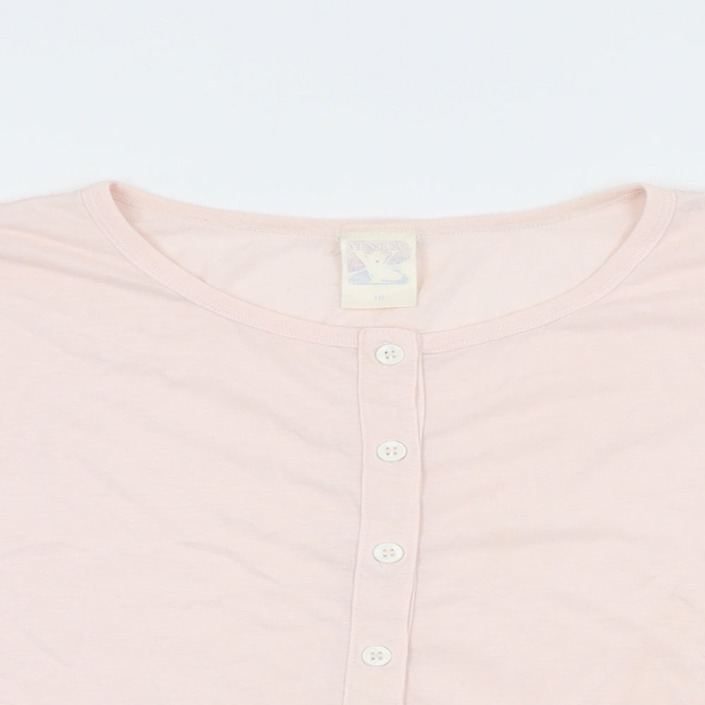 Womens UK Size 10 Yessica Pink Basic Button-Up