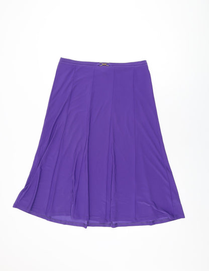 BM Collection Womens Purple Polyester Swing Skirt Size 12