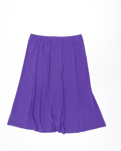 BM Collection Womens Purple Polyester Swing Skirt Size 12