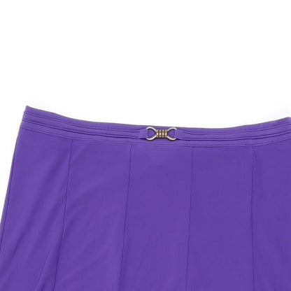 BM Collection Womens Purple Polyester Swing Skirt Size 12