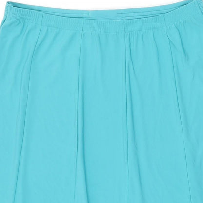 BM Collection Womens Blue Polyester Swing Skirt Size 14