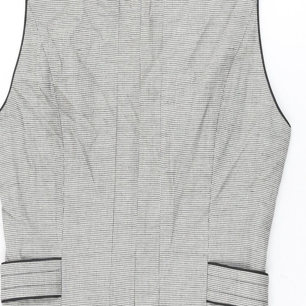 NEXT Womens Grey Polyester Shift Size 6 Round Neck Zip