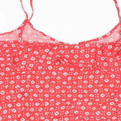 Gap Womens Red Geometric Viscose Camisole T-Shirt Size L V-Neck