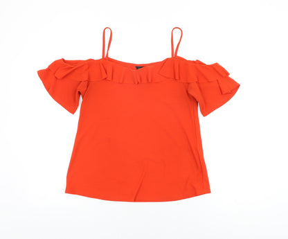 Womens UK Size 8 New Look Red Basic T-Shirt