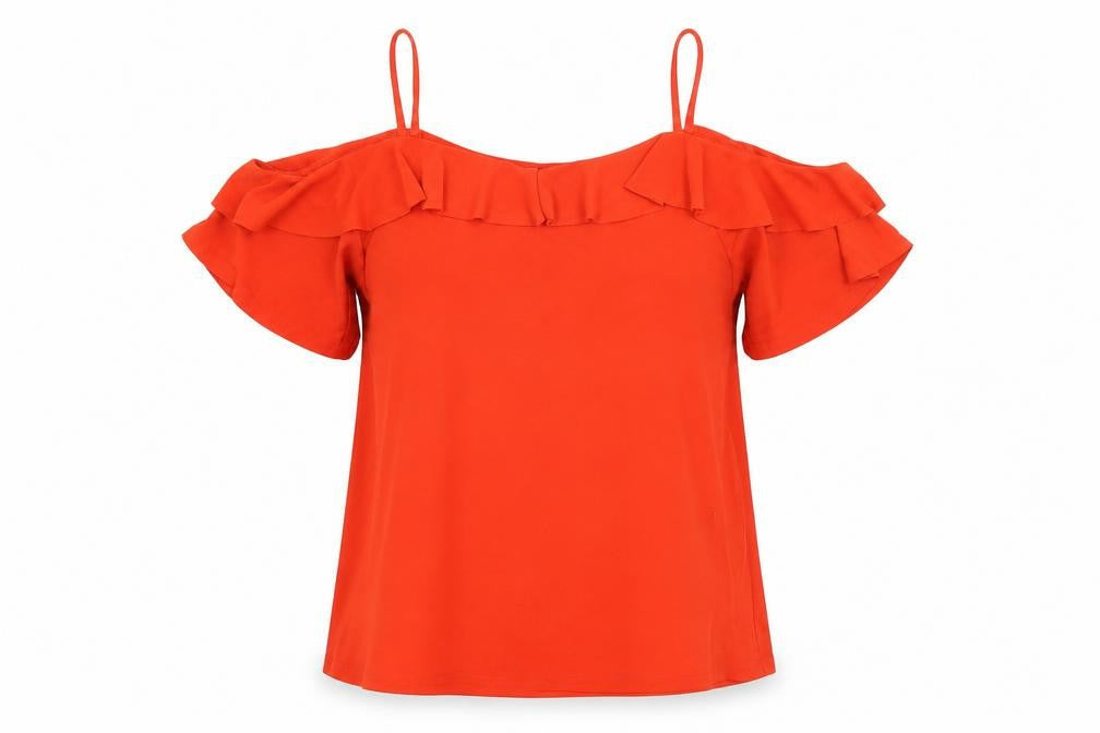 Womens UK Size 8 New Look Red Basic T-Shirt