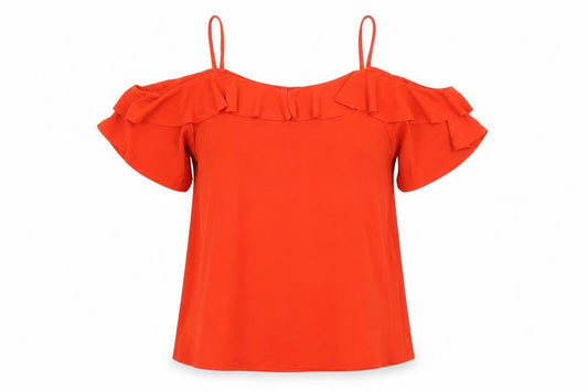 Womens UK Size 8 New Look Red Basic T-Shirt