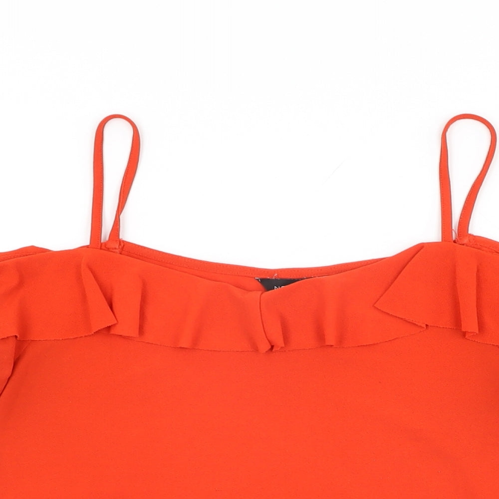 Womens UK Size 8 New Look Red Basic T-Shirt