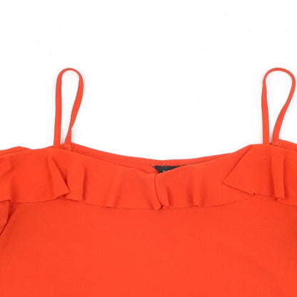Womens UK Size 8 New Look Red Basic T-Shirt