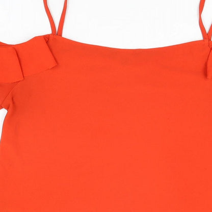 Womens UK Size 8 New Look Red Basic T-Shirt