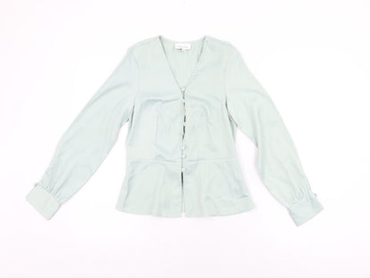 Womens UK Size 8 Topshop Blue Basic Button-Up