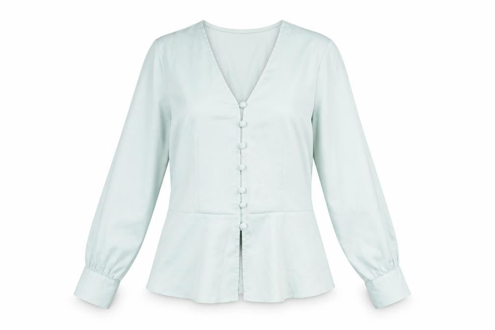 Womens UK Size 8 Topshop Blue Basic Button-Up