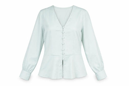 Womens UK Size 8 Topshop Blue Basic Button-Up