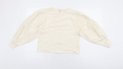 Womens UK Size 6 River Island Ivory Basic T-Shirt
